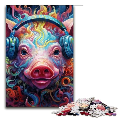 1000-teiliges Puzzle für Erwachsene, Farbschwein-Quizspiel, Stressabbau, schwierige Herausforderung, Größe 50 x 75 cm 1000-teiliges Puzzle für Erwachsene, Farbschwein-Quizspiel, Stressabbau, schwierige Herausforderung, Größe 50 x 75 cm von LLONGKT