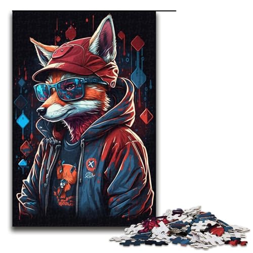1000-teiliges Puzzle für Erwachsene, Fuchs-Boxer-Puzzle, Spielspielzeug, Kunstwerk für Teenager ab 14 Jahren (Größe 50 x 75 cm) von LLONGKT