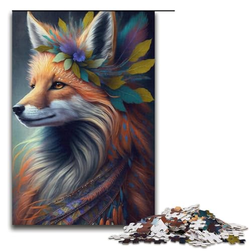 1000-teiliges Puzzle für Erwachsene, Fuchs-Spielzeug, Denkspiel, Herausforderung für die Gehirnintelligenz, süchtig machendes Spielzeug (Größe 38 x 26 cm) von LLONGKT