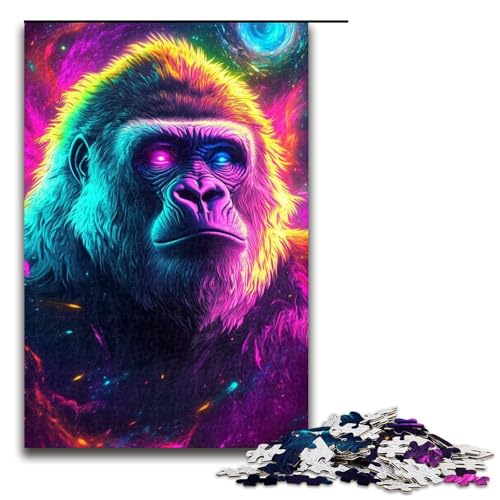 1000-teiliges Puzzle für Erwachsene, Galaxie-Gorilla-Puzzle für Erwachsene, Holzpuzzles, Familienspiele, Weihnachts- und Geburtstagsgeschenke, Größe 50 x 75 cm 1000-teiliges Puzzle für Erwachsene, Galaxie-Gorilla-Puzzle für Erwachsene, Holzpuzzles, Familienspiele, Weihnachts- und Geburtstagsgeschenke, Größe 50 x 75 cm von LLONGKT