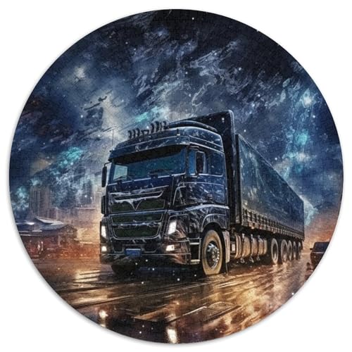 1000-teiliges Puzzle für Erwachsene, Galaxie-Truck-Papier, rundes Puzzle, anspruchsvolles Denkspiel für Teenager, Spaß für den Spieleabend mit der Familie (Größe 67,5 x 67,5 cm) von LLONGKT