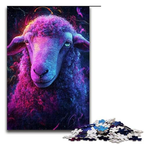1000-teiliges Puzzle für Erwachsene, Galaxy Sheep-Puzzle für Erwachsene, Holzpuzzle, anspruchsvolles Spiel, Größe 50 x 75 cm von LLONGKT