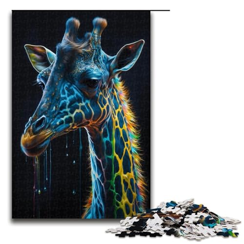1000-teiliges Puzzle für Erwachsene, Giraffe, Lernpuzzle, Größe 50 x 75 cm von LLONGKT