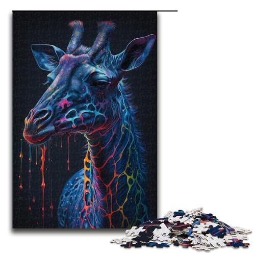 1000-teiliges Puzzle für Erwachsene, Giraffe, Lernpuzzle, Größe 50 x 75 cm von LLONGKT