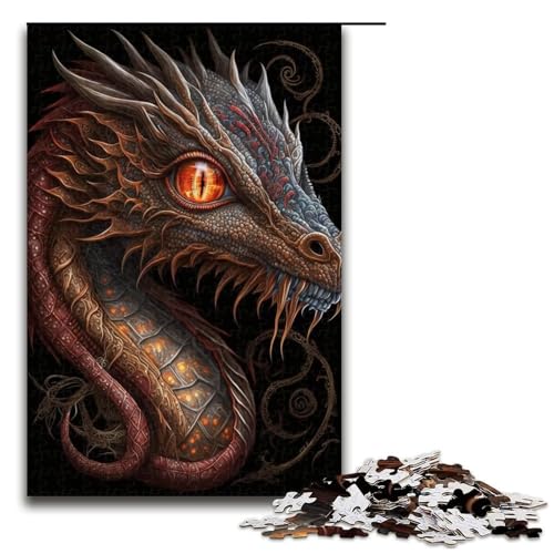 1000-teiliges Puzzle für Erwachsene, Goldener Fliegender Drache, Puzzle, Dekomprimieren, intellektuelles Lernspielzeug, Heimkunstdekor, Größe 50 x 75 cm 1000-teiliges Puzzle für Erwachsene, Goldener Fliegender Drache, Puzzle, Dekomprimieren, intellektuelles Lernspielzeug, Heimkunstdekor, Größe 50 x 75 cm von LLONGKT