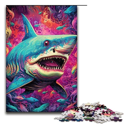 1000-teiliges Puzzle für Erwachsene, Hai-Puzzle, Lernspiel, Herausforderungsspielzeug, Lernspiel für Geburtstag, Weihnachten, Größe 50 x 75 cm 1000-teiliges Puzzle für Erwachsene, Hai-Puzzle, Lernspiel, Herausforderungsspielzeug, Lernspiel für Geburtstag, Weihnachten, Größe 50 x 75 cm von LLONGKT