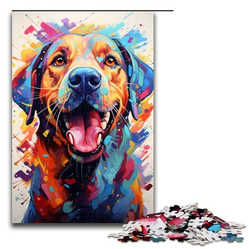 1000-teiliges Puzzle für Erwachsene, Hund, buntes Spielzeug, Denkspiel, Herausforderung für die Gehirnintelligenz, süchtig machendes Spielzeug (Größe 50 x 75 cm) von LLONGKT