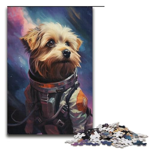 1000-teiliges Puzzle für Erwachsene, Hund im Weltraum, Puzzle, Mitmachspiel, Staycation, Zeitvertreib für Teenager ab 14 Jahren (Größe 38 x 26 cm) von LLONGKT