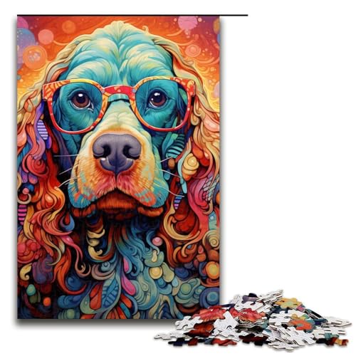 1000-teiliges Puzzle für Erwachsene, Hundepuzzle für Erwachsene, Holzpuzzle, anspruchsvolles Spiel, Größe 50 x 75 cm von LLONGKT