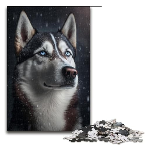1000-teiliges Puzzle für Erwachsene, Husky-Puzzle, Lernspiele, Wichtelgeschenke für Teenager ab 14 Jahren (Größe 50 x 75 cm) von LLONGKT