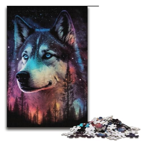 1000-teiliges Puzzle für Erwachsene, Husky-Puzzle, Spielzeug, Lernspiele, Stressabbau, EIN Kunstwerk, Größe 38 x 26 cm von LLONGKT