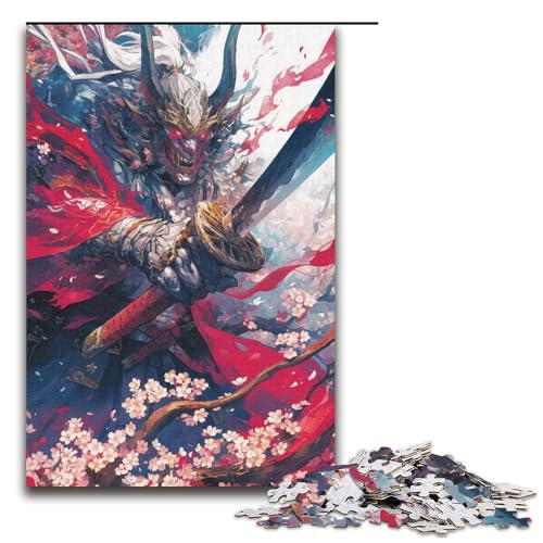 1000-teiliges Puzzle für Erwachsene, Japanisches Ninja-Samurai-Denkspiel, einzigartiges Geburtstagsspiel (Größe 38 x 26 cm) von LLONGKT