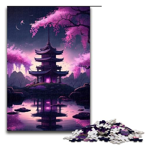1000-teiliges Puzzle für Erwachsene, Japanisches Tempelspielzeug, Denkspiel, Herausforderung für die Gehirnintelligenz, süchtig machendes Spielzeug (Größe 50 x 75 cm) von LLONGKT