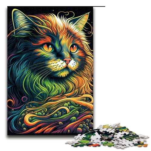 1000-teiliges Puzzle für Erwachsene, Katzen-Puzzle, Lernspiel, Herausforderungsspielzeug, Lernspiel für Geburtstag, Weihnachten, Größe 50 x 75 cm 1000-teiliges Puzzle für Erwachsene, Katzen-Puzzle, Lernspiel, Herausforderungsspielzeug, Lernspiel für Geburtstag, Weihnachten, Größe 50 x 75 cm von LLONGKT