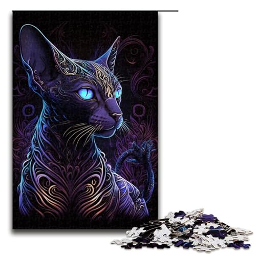 1000-teiliges Puzzle für Erwachsene, Katzen-Puzzle, Lernspiel, Herausforderungsspielzeug, Lernspiel für Geburtstag, Weihnachten, Größe 50 x 75 cm 1000-teiliges Puzzle für Erwachsene, Katzen-Puzzle, Lernspiel, Herausforderungsspielzeug, Lernspiel für Geburtstag, Weihnachten, Größe 50 x 75 cm von LLONGKT