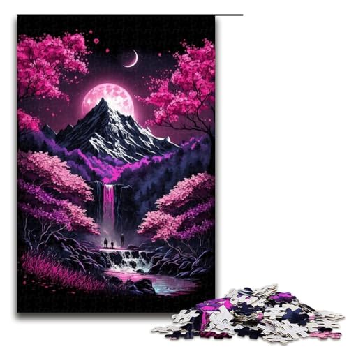 1000-teiliges Puzzle für Erwachsene, Kirschblüten-Berg-Puzzle für Erwachsene, Holzpuzzle, interessanter Stressabbau, Größe 50 x 75 cm 1000-teiliges Puzzle für Erwachsene, Kirschblüten-Berg-Puzzle für Erwachsene, Holzpuzzle, interessanter Stressabbau, Größe 50 x 75 cm von LLONGKT