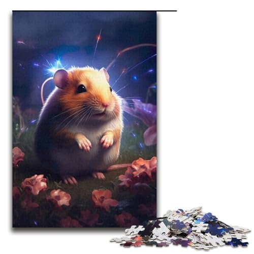 1000-teiliges Puzzle für Erwachsene, Kleiner Hamster auf dem Mars, Heimdekorations-Puzzle, Weihnachtspuzzle-Geschenke, Größe 38 x 26 cm von LLONGKT