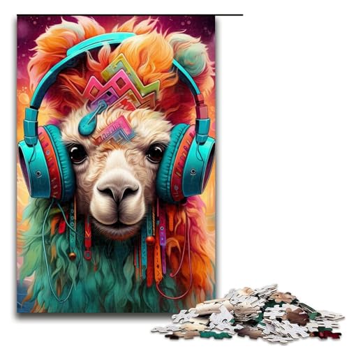 1000-teiliges Puzzle für Erwachsene, Kopfhörer-Alpaka-Quizspiel, anspruchsvoll zu vervollständigen, Aber lustig und humorvoll, Größe 50 x 75 cm 1000-teiliges Puzzle für Erwachsene, Kopfhörer-Alpaka-Quizspiel, anspruchsvoll zu vervollständigen, Aber lustig und humorvoll, Größe 50 x 75 cm von LLONGKT