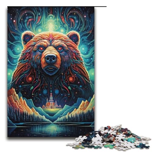 1000-teiliges Puzzle für Erwachsene, Kunst-Tier-Bär-Puzzle, geeignet für Paare, Größe 38 x 26 cm von LLONGKT