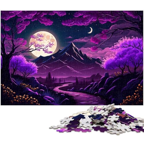 1000-teiliges Puzzle für Erwachsene, Lavendel, Berg Fuji, Puzzle für Lernspiele, Herausforderungsspielzeug, EIN Kunstwerk, Größe 50 x 75 cm von LLONGKT