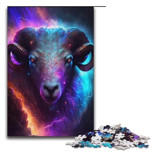 1000-teiliges Puzzle für Erwachsene, Lightning Cats-Puzzle als Geschenk, anspruchsvoll zu vervollständigen, Aber lustig und humorvoll, Größe 38 x 26 cm von LLONGKT