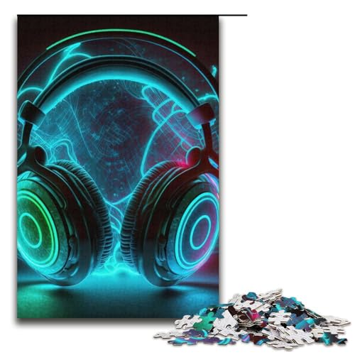 1000-teiliges Puzzle für Erwachsene, Live-Musik, Neon, Lernpuzzle für Jugendliche ab 14 Jahren, Größe 38 x 26 cm von LLONGKT