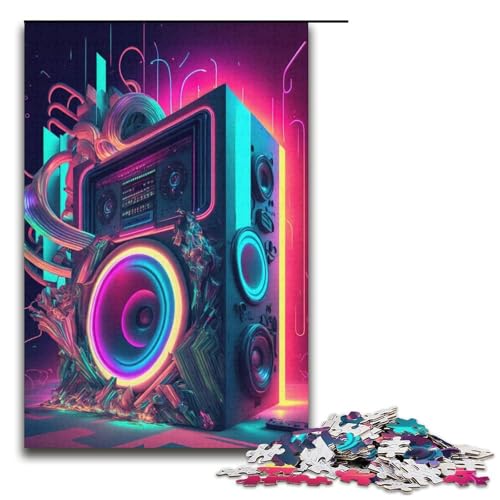 1000-teiliges Puzzle für Erwachsene, Live-Musik, Neon-Puzzle, praktisches Spiel, Kunstwerk, Geschenk, geeignet für und Teenager ab 14 Jahren, Größe 38 x 26 cm von LLONGKT