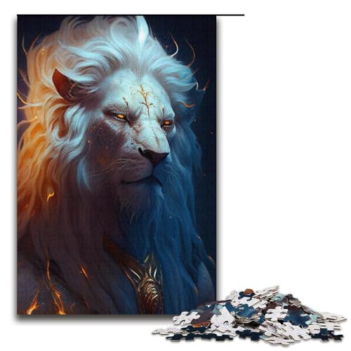 1000-teiliges Puzzle für Erwachsene, Löwe, Gott des Donners, Puzzle, Mitmachspiel, Kunstwerk, Geschenk, geeignet für und Teenager ab 14 Jahren, Größe 38 x 26 cm von LLONGKT