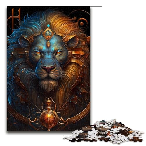 1000-teiliges Puzzle für Erwachsene, Löwe, Lernpuzzle, Größe 50 x 75 cm von LLONGKT