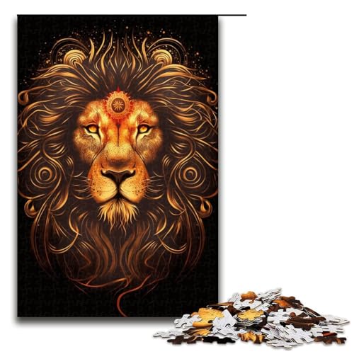 1000-teiliges Puzzle für Erwachsene, Löwe, Spielzeug, Lernspiele, Stressabbau, tolles Geschenk (Größe 50 x 75 cm) von LLONGKT