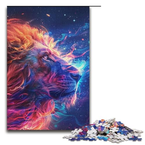 1000-teiliges Puzzle für Erwachsene, Löwen-Denkspiel, einzigartiges Geburtstagsspiel (Größe 38 x 26 cm) von LLONGKT