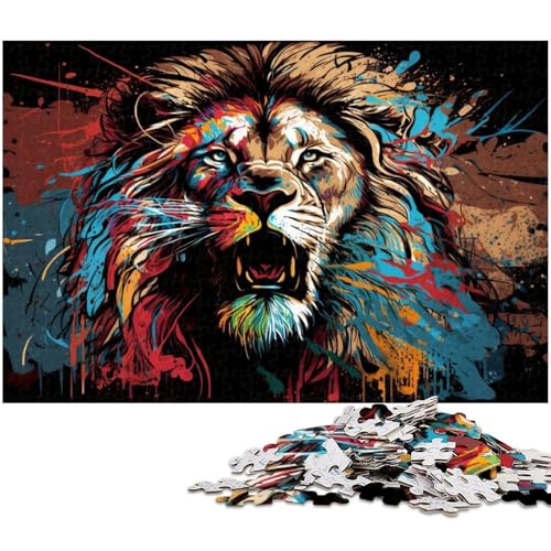1000-teiliges Puzzle für Erwachsene, Löwen-Puzzle, Lernspiel, Herausforderung, Spielzeug, Wichtelgeschenke, Größe 38 x 26 cm 1000-teiliges Puzzle für Erwachsene, Löwen-Puzzle, Lernspiel, Herausforderung, Spielzeug, Wichtelgeschenke, Größe 38 x 26 cm von LLONGKT