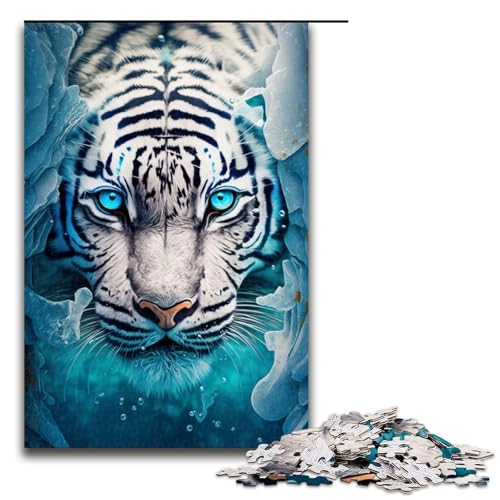 1000-teiliges Puzzle für Erwachsene, MWhite Tiger, Lernpuzzle, Größe 50 x 75 cm 1000-teiliges Puzzle für Erwachsene, MWhite Tiger, Lernpuzzle, Größe 50 x 75 cm von LLONGKT