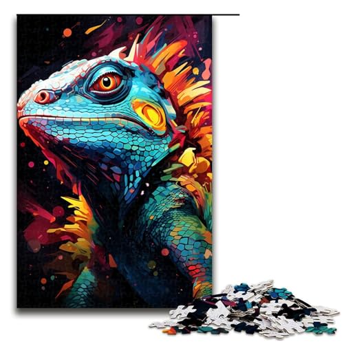 1000-teiliges Puzzle für Erwachsene, Malen, Farbchamäleon, Kunst-Puzzle für Erwachsene, Lernspiel (Größe 50 x 75 cm) von LLONGKT