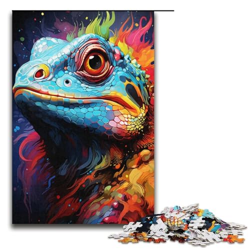 1000-teiliges Puzzle für Erwachsene, Malen, Farbchamäleon-Puzzle für Erwachsene, Papppuzzle, lustiges Geschenk (Größe 38 x 26 cm) von LLONGKT