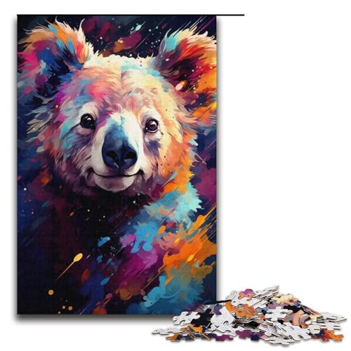 1000-teiliges Puzzle für Erwachsene, Malen, Farbe, Koala, Lernspiel, Herausforderungsspielzeug, ganze Familie (Größe 38 x 26 cm) von LLONGKT