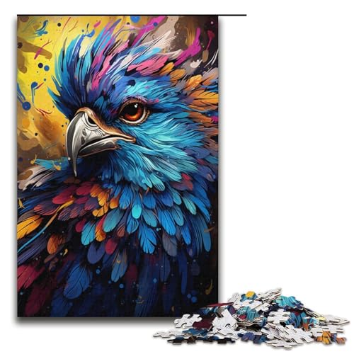 1000-teiliges Puzzle für Erwachsene, Malen, Farbe, Vogel, Lernpuzzle, Geschenk zum Geburtstag (Größe 38 x 26 cm) von LLONGKT