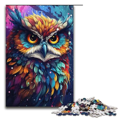 1000-teiliges Puzzle für Erwachsene, Malen, bunter Planet, Eule, Puzzle für Erwachsene, Papppuzzle, Familienunterhaltungsspielzeug, Größe 38 x 26 cm 1000-teiliges Puzzle für Erwachsene, Malen, bunter Planet, Eule, Puzzle für Erwachsene, Papppuzzle, Familienunterhaltungsspielzeug, Größe 38 x 26 cm von LLONGKT