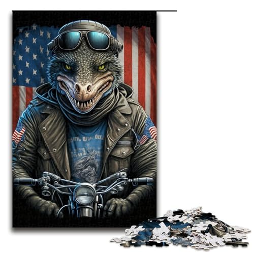 1000-teiliges Puzzle für Erwachsene, Motorradfahrer-Krokodil-Puzzle für Erwachsene, Holzpuzzle, anspruchsvolles Spiel, Größe 50 x 75 cm 1000-teiliges Puzzle für Erwachsene, Motorradfahrer-Krokodil-Puzzle für Erwachsene, Holzpuzzle, anspruchsvolles Spiel, Größe 50 x 75 cm von LLONGKT