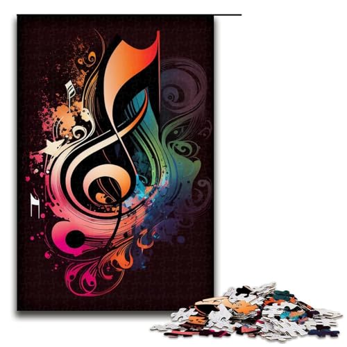 1000-teiliges Puzzle für Erwachsene, Musiknoten-Denkspiel, einzigartiges Geburtstagsspiel (Größe 50 x 75 cm) von LLONGKT