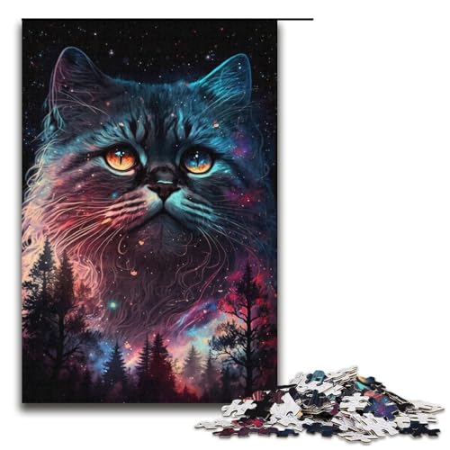 1000-teiliges Puzzle für Erwachsene, Mystisches Katzen-Puzzle, Lernspiel, Herausforderungsspielzeug, Lernspiel für Geburtstag, Weihnachten, Größe 38 x 26 cm 1000-teiliges Puzzle für Erwachsene, Mystisches Katzen-Puzzle, Lernspiel, Herausforderungsspielzeug, Lernspiel für Geburtstag, Weihnachten, Größe 38 x 26 cm von LLONGKT
