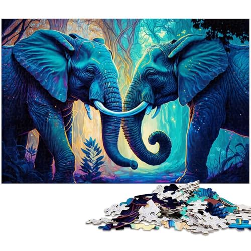 1000-teiliges Puzzle für Erwachsene, Neon-Elefant, Lernspiel, Herausforderung, Spielzeug, Wichtelgeschenke, Größe 38 x 26 cm 1000-teiliges Puzzle für Erwachsene, Neon-Elefant, Lernspiel, Herausforderung, Spielzeug, Wichtelgeschenke, Größe 38 x 26 cm von LLONGKT