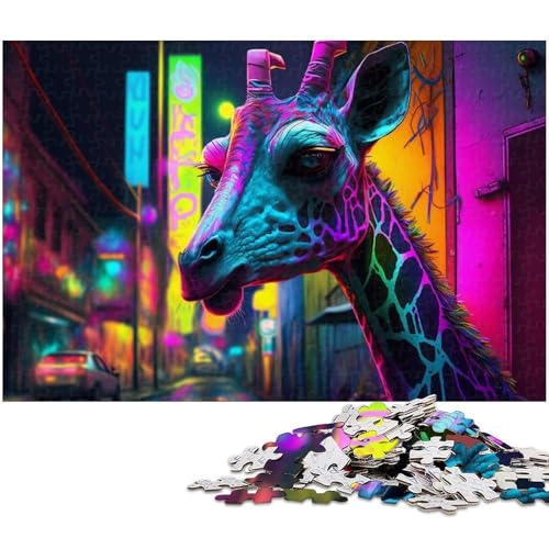 1000-teiliges Puzzle für Erwachsene, Neon-Giraffe, Geschenk, Heimkunstdekor für Teenager ab 14 Jahren, Größe 50 x 75 cm 1000-teiliges Puzzle für Erwachsene, Neon-Giraffe, Geschenk, Heimkunstdekor für Teenager ab 14 Jahren, Größe 50 x 75 cm von LLONGKT