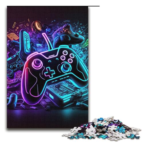 1000-teiliges Puzzle für Erwachsene, Neon-Spiel, Familienaktivitäts-Puzzle, jedes Teil ist einzigartig – anspruchsvolles Familienspaß-Spiel, Größe 38 x 26 cm von LLONGKT