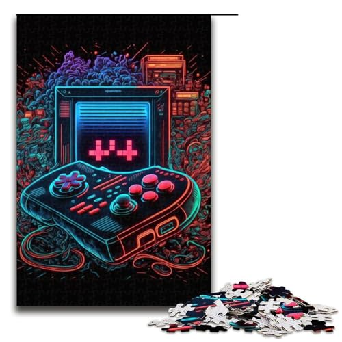 1000-teiliges Puzzle für Erwachsene, Neon-Spiel, Puzzle, Lernspiel, Herausforderungsspielzeug, Trainieren Sie Ihr Gehirn und Ihre Hände, Größe 50 x 75 cm von LLONGKT