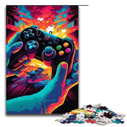 1000-teiliges Puzzle für Erwachsene, Neon-Spiel, Puzzle aus Holz, Lernspielzeug, Größe 50 x 75 cm von LLONGKT