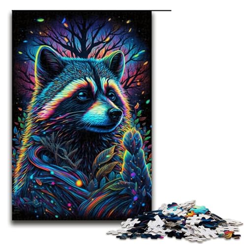 1000-teiliges Puzzle für Erwachsene, Neon-Waschbär-Puzzle für Lernspiele, Herausforderungsspielzeug, Lernspiel für Geburtstag, Weihnachten, Größe 50 x 75 cm 1000-teiliges Puzzle für Erwachsene, Neon-Waschbär-Puzzle für Lernspiele, Herausforderungsspielzeug, Lernspiel für Geburtstag, Weihnachten, Größe 50 x 75 cm von LLONGKT