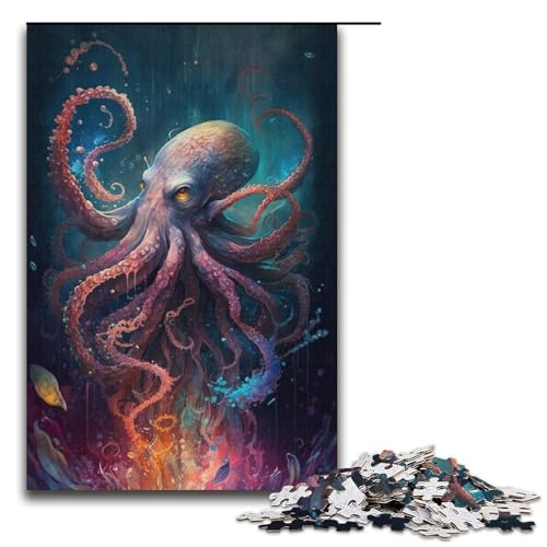 1000-teiliges Puzzle für Erwachsene, Oktopus-Malen, Lernpuzzle, tolles Geschenk zu Weihnachten, Größe 38 x 26 cm 1000-teiliges Puzzle für Erwachsene, Oktopus-Malen, Lernpuzzle, tolles Geschenk zu Weihnachten, Größe 38 x 26 cm von LLONGKT