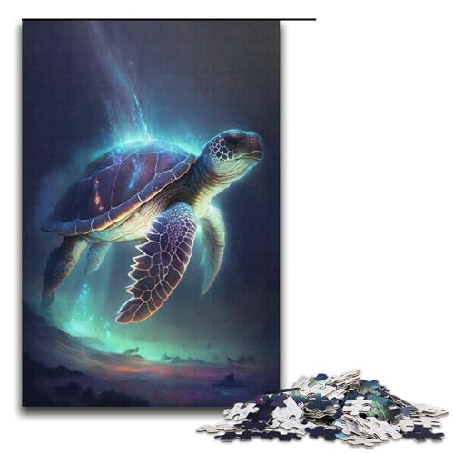 1000-teiliges Puzzle für Erwachsene, Ozeanschildkröten-Puzzle, Lernspiele, Wichtelgeschenke für Teenager ab 14 Jahren (Größe 38 x 26 cm) von LLONGKT