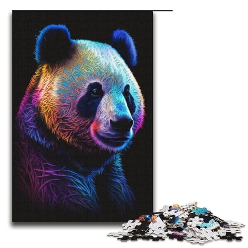 1000-teiliges Puzzle für Erwachsene, Panda-Puzzle, Lernspiele, Wichtelgeschenke für Teenager ab 14 Jahren (Größe 38 x 26 cm) von LLONGKT